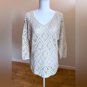 Unbranded Crochet Open Knit Y2K Fairy Grunge Whimsigoth Tunic Angelcore